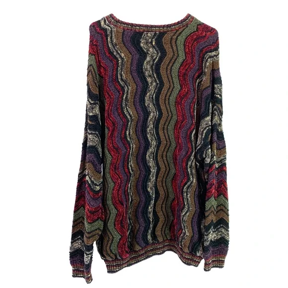 Vintage Tundra Canada Chenille Geometric Funky Sweater Mens 2X - Picture 6 of 6